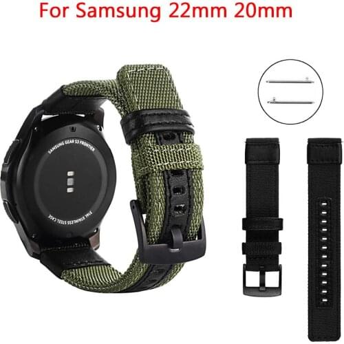 20mm 22mm Nylon Wristband For Samsung Galaxy Watch Active2 Gear S3 for Amazfit HUAWEI Watch GT2 Wrist Strap Bracelet Watchband