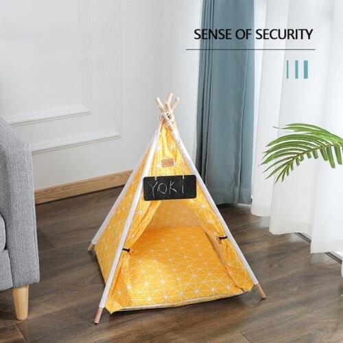 2021 New Kawaii Pet Tent With Thick Cushions Removable Cat Beds House Nest Puppy Pet Product Supplies Pet Tent Houses Cushion