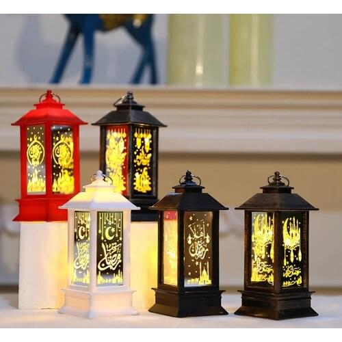 2021 Ramadan Lantern Lamp Eid Mubarak Led Lights Ornaments Muslim Party Hanging Decor Eid Mubarak Festival Warm Light Lamp