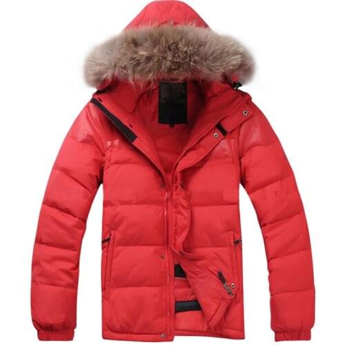 2021 New Winter Men Down Jacket White Duck Down Real Raccoon Fur Sleeves Detachable Hooded Down Jackets Coats Free Shipping