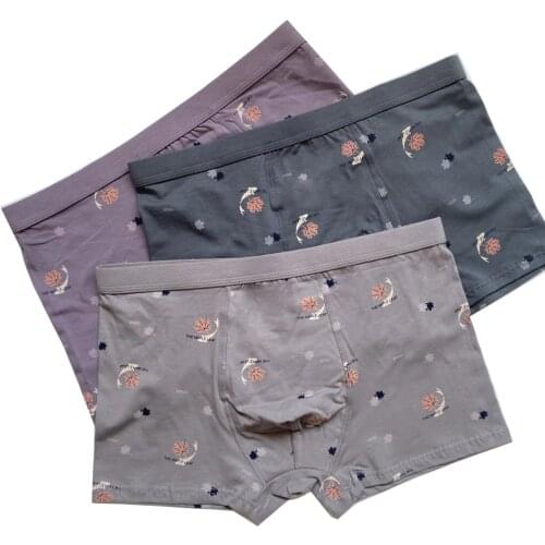 3pcs Sports Boxers Mens Cotton Underwear Comfortable Breathable Skin-friendly Homewear Boys High Quality Male Underpants