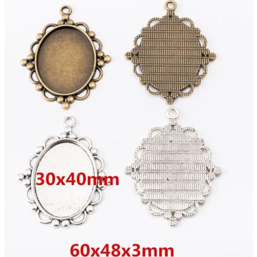3 pcs Oval photo frame inner diameter 30x40mm ancient bronze zinc alloy suitable for bracelet DIY metal jewelry found 6298