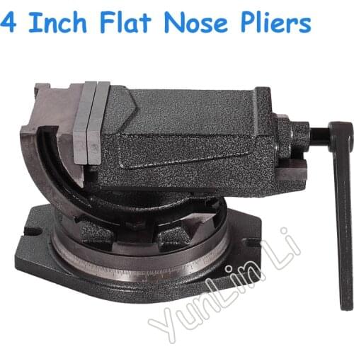 4 inch inclinable Angle solid flat tongs 360-degree rotary precision taper vise precision flat tongs for CNC milling machine