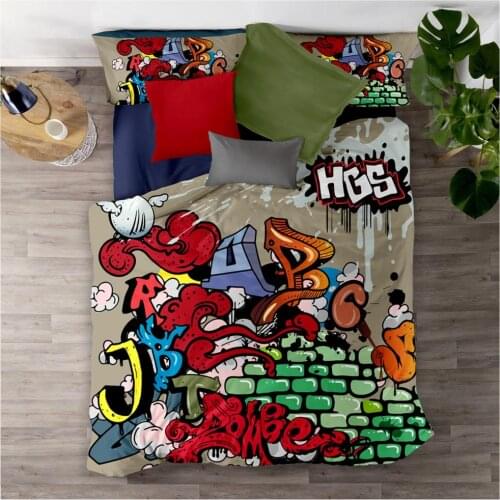 AHSNME Hip Hop Bedding Set 2/3pcs Duvet Cover Sets Europe Size King Queen Street Art Quilt Cover Customize Design
