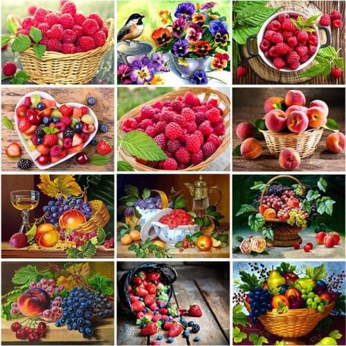 DIY 5D Diamond Painting Full Round Drill Mosaic Fruit Diamond Embroidery Oil Painting Cross Stitch Home Decor Manual Art Gift