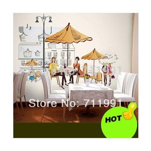 Free shipping custom murals commercial office space Cafe wallpaper wallpaper modern fashion