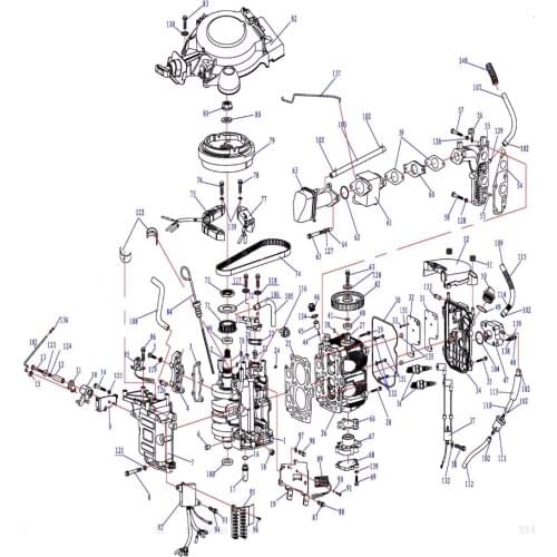 Free shipping power system parts for hidea HDF9.9, 4 stroke 9.9HP