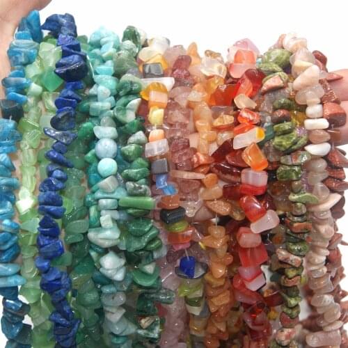 Natural Stone 5-8MM Irregular Shape Freeform Chip Bead Pink Quartz Amethysts Agates Lapis lazuli For Jewelry Making DIY Bracelet