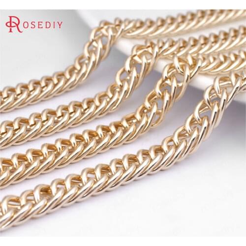 29873-G)2 meters 10*7MM Oxidation Champagne gold Color Aluminum Double link Extended Chains Diy Jewelry Findings Accessories