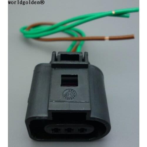 Worldgolden 3pin 1.5mm VW 1J0973703 Camshaft Cam Sensor Pigtail Plug Connector for Audi A4 A6 AVK 3.0 1J0 973 703