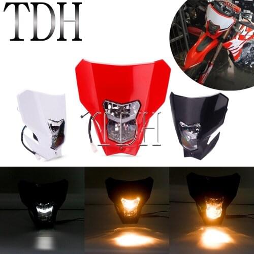 Motocross Dirt Bike Head Light Headlight LED H7 E13 Dual Sport High Low Beam Running Light For Honda CRF 150 230 250 450 R L XR