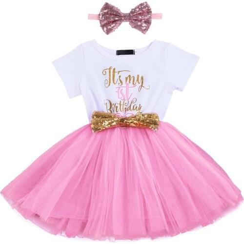 Baby Girls Summer Birthday Tutu Tulle Dress 2pcs Outfits Cake Smash Photo Shoot Sequin Bowknot