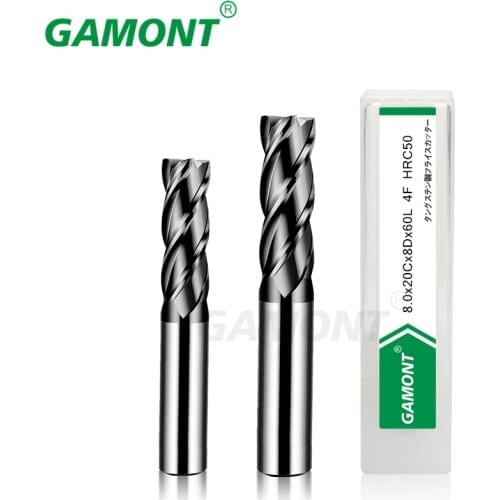 GAMONT Milling Cutter Hrc50 Endmill Alloy Tungsten Steel Cnc Maching Wholesale Top Milling Machine Tools For Steel Woodworking