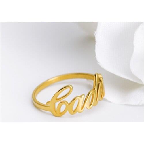 Custom Gepersonaliseerde Naam Goud Stapelbaar Ring Voor Vrouwen Beste Vrienden Bijoux Femme Wedding Band Rvs Naam Ring