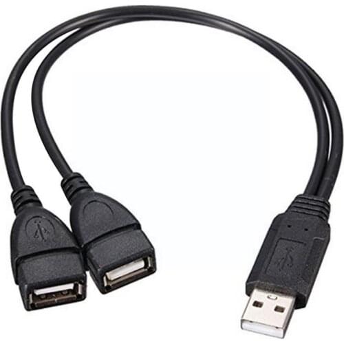 USB 2.0 A Male To 2 Dual Female Jack Y Splitter Hub Cable Cord Adapter Power Cable C9U2