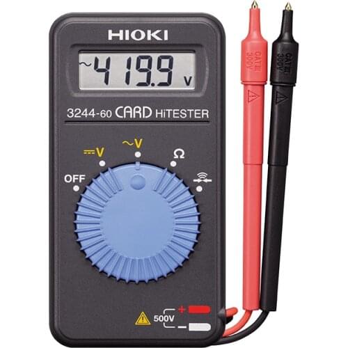 HIOKI 3244-60 Card-style Pocket Digital Multimeter for General Electrical Maintenance and Testing