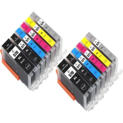 12PK PGI-570/CLI-571 Compatible lnk Cartridges For TS5050 MG5750 TS5055 TS6050 MG5751 MG5752 MG5753 MG6850 MG6852 TS5053 TS6052