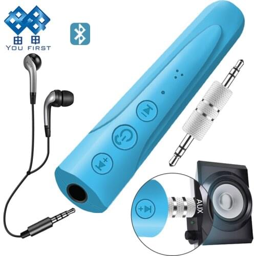 YOU FIRST 3.5mm Bluetooth Earphone Receiver Kit Handsfree Audio Music AUX Car Bluetooth Headphone Wireless With Microphone