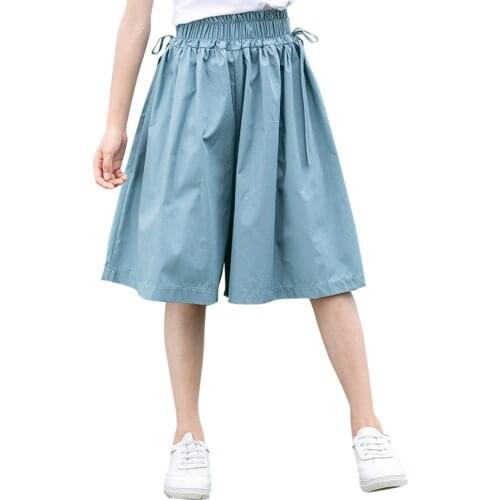 Girls Short Pants Solid Color Kids Girls Pants Summer Pants For Children Casual Style Clothes Girl 6 8 10 12 14