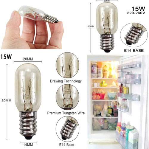 220-240V Refrigerator Light Bulb E14 Small Screw Mouth 15W Range Hood Microwave Oven / Refrigerator / Sewing Machine Tool Bulb