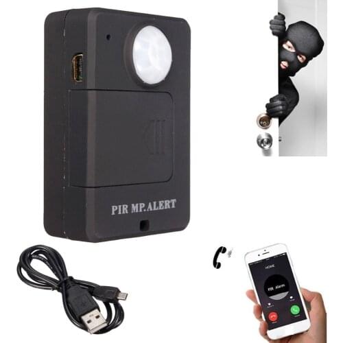 Hot Selling white Anti-theft Motion Detector Mini PIR Alert Sensor Infrared GSM Wireless Alarm Monitor Motion Detection EU Plug