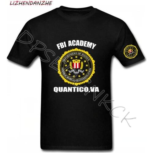 FBI Academy Quantico VA Police United States Department Of Justice T-Shirt Mens US Two Sides Printed Army O Neck Shirts T SHIRT