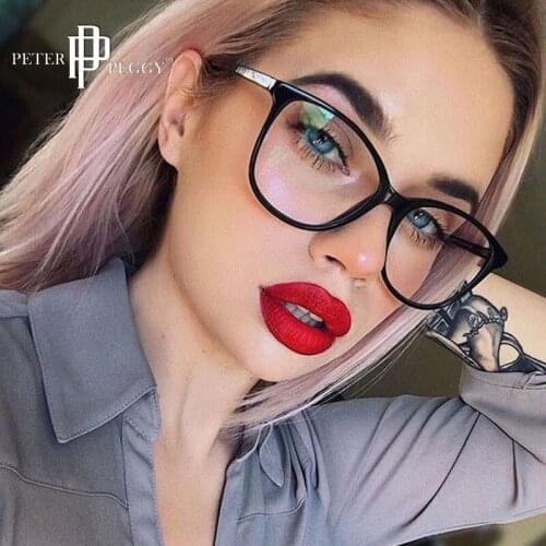 Fashion Trending Oversized Cat Eye Glasses Transparent Lens Eyeglasses Men Women Clear Prescription Optical Glasses Frames
