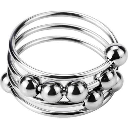 Penis Ring For Men Metal Stainless Steel Penis Bondage Lock Glans Stimulating Sex Toy Cock Rings For Male Dick Erection Chastity