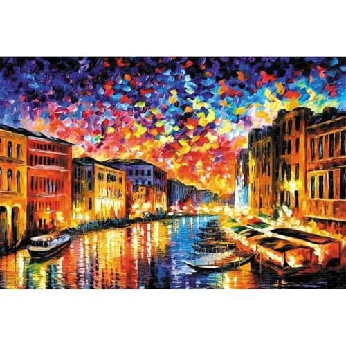 DIY Digital Painting By Numbers Venice Canal oil painting mural Kits Coloring Wall Art Picture Gift frameless