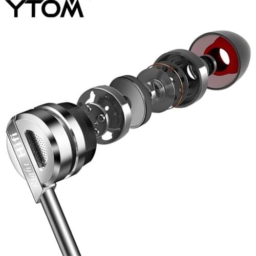 Super Bass In-ear Earphone YTOM Brand Metal HIFI Stereo Sound Music Earbud Headset With Microphone Subwoofer Earphones For Phone