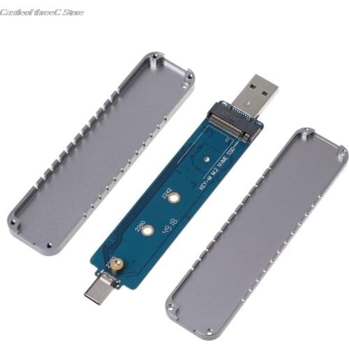 NVMe M.2 Enclosure NVMe SSD to USB 3.1 Type-C and Type-A Adapter Converter for M.2 PCI-e (M Key) SSD