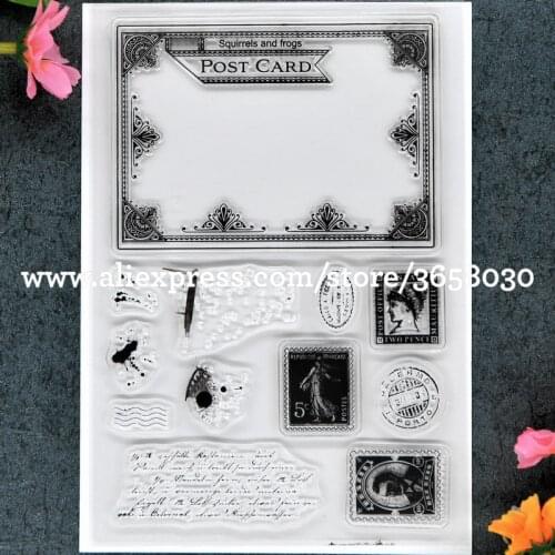 POST CARD Scrapbook DIY photo cards account rubber stamp clear stamp transparent stamp 11x16cm 8101483