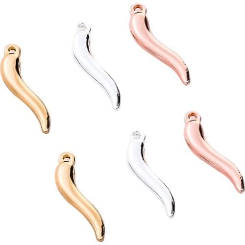 20mm rose gold, silver-plated 3D pepper charm pepper stainless steel pendant DIY earrings necklace Italian horn hanging ornament
