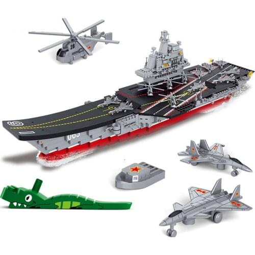 Sluban Military submarine sets boat Aircraft carriers warship model Building Block ship 3D Construction Brick Child gift toys