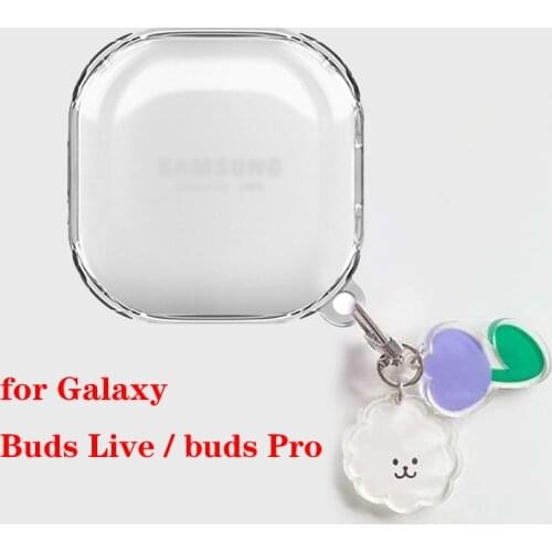 Transparent For Samsung Galaxy Buds Live/buds Pro Case Korea Cartoon Keychain Silicone Earphone Case for Galaxy buds Pro Cover