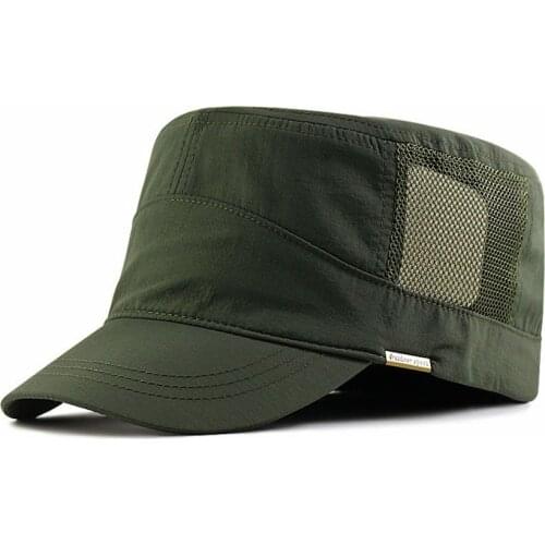 Drop Ship Big Size Mesh Navy Caps Man Large Size Army Flat Cap Men Summer Dry Quick Plus Size Military Hat 56-62cm 62-68cm