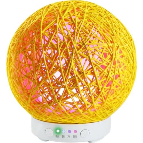 2019 Rattan Diffuser Aroma Air Humidifier Cane Ball Ultrasonic Essential Oil 7 Colors Light Cool Mist Purifier 110V/220V