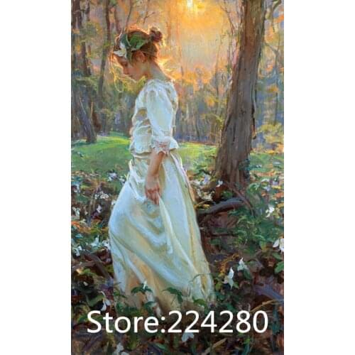 Needlework,Beautiful girl in the woods DIY 14CT Cross stitch,for Embroidery kit,Art Cross-Stitching people handmade decor
