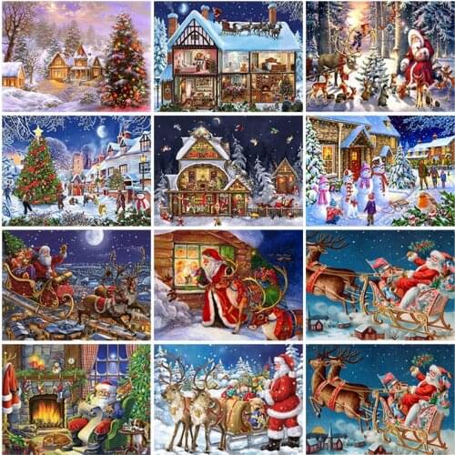Santa Claus DIY 5D Diamond Painting Full Round Drill Cartoon Diamond Embroidery Cross Stitch Kits Christmas Gift Home Decor