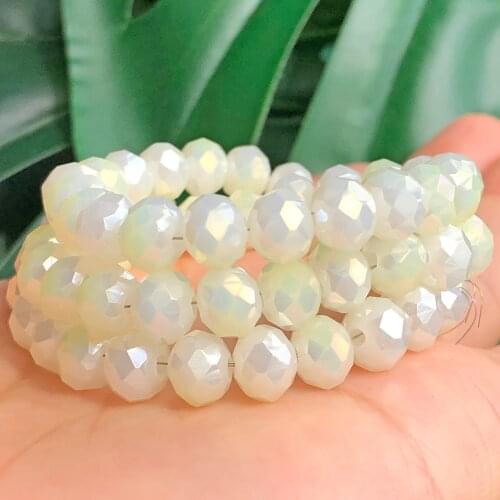 Light Yellow Rondelle Austria Crystal Glass Beads Round Faceted Spacer Beads For Jewelry Making Diy Earring Bracelet Accessories