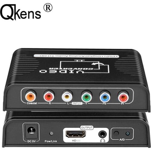 Component Video Ypbpr + Digital /Analog Coaxial Audio To HD Converter Adapter for Wii PS2 PS3 DVD Player To TV HDTV Projector