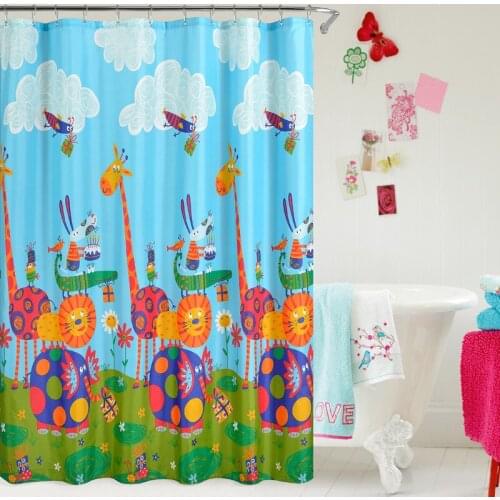 High - quality cartoon animal high - grade polyester thickening waterproof water curtain pure copper buttonhole eyeline