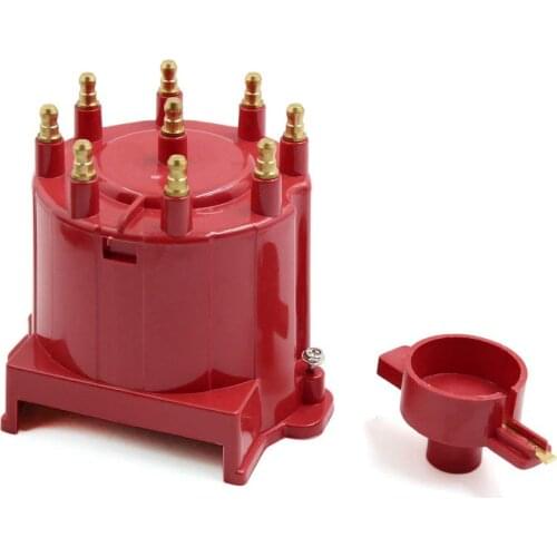 X Autohaux Red 8406 Car Ignition Distributor Cap and Rotor Kit External Coil for C1500 C2500 C3500 GMC K1500