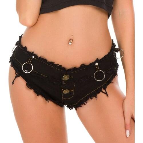 2020 Women Denim Thong Shorts Jeans Summer NightClub Bikini Short Feminino Skinny New Fashion Mini Short Sexy Low Waist Shorts