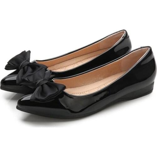 Woman Flat Shoes Elegant Comfortable Lady Fashion Shallow mouth Flower Bow Pointed Toe Women Soft Shoes