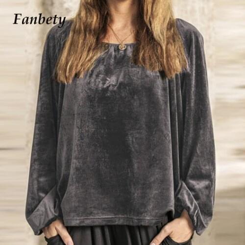 Vintage Elegant Solid O-Neck Sweatshirt Tops Women Auutmn Winter Casual Loose Long Sleeve Pullover Hoodies Ladies 3XL Streetwear