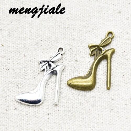 10pcs Hot Sell Metal Vintage High-heeled Shoes Charms Pendant Fit Jewelry Makings DIY Handmade Craft