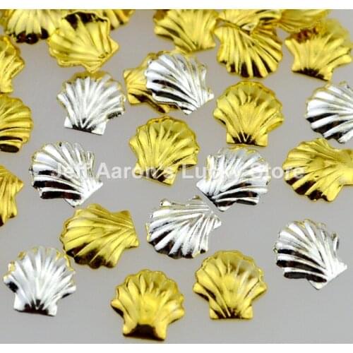 100PCS metal 3d nail art decorations shell conch nails accessoires nail supplies tools gold and silver