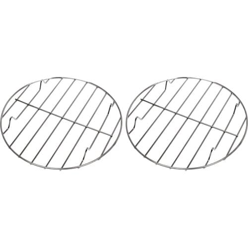 2 Pcs Stainless Steel Barbecue Grill Cooking BBQ Replacement Round 25,28cm,for Baking Pan, Oven Safe