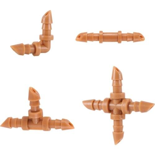 20Pcs Plastic 1/4" Hose Bevel Connector 4/7mm Tube Barbed Garden Water Connectors Drip Irrigation System Water Splitters